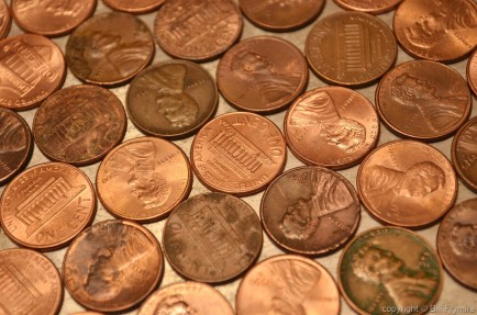 us pennies colour vairiation