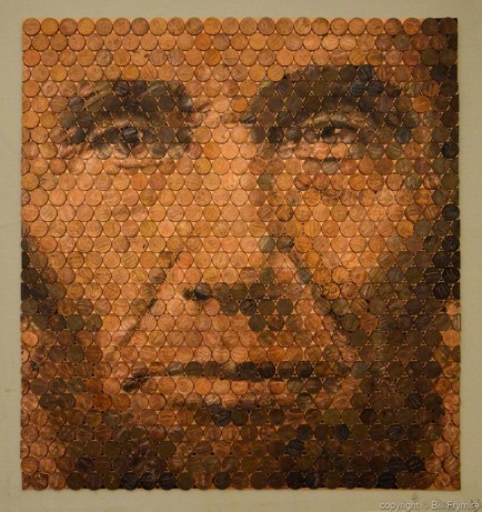 abraham lincoln in american pennies mosaic