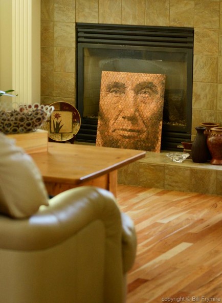 abraham lincoln in american pennies mosaic