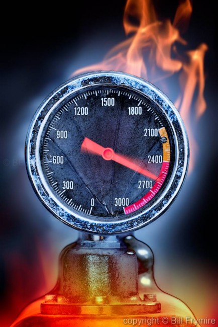 a gauge showing overheating from stress