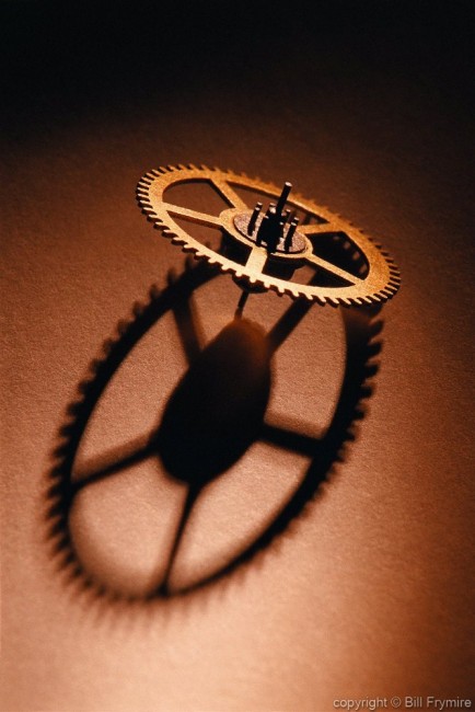 single cog gear by itself with dark shadow