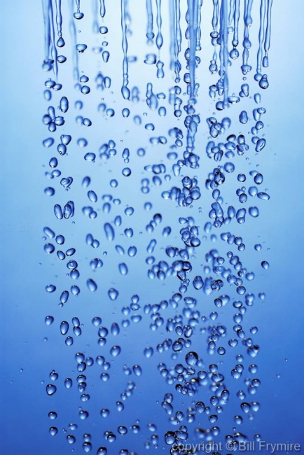 water drops on blue background