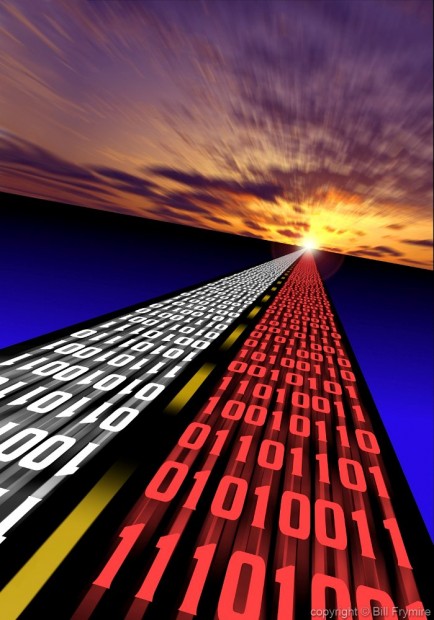 highway of digital information into a horizon