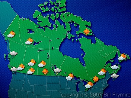 Weather map of Canada