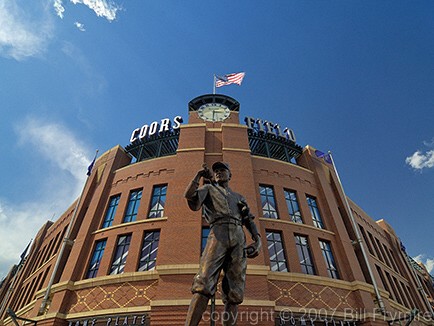 The Player statue Coors Field
