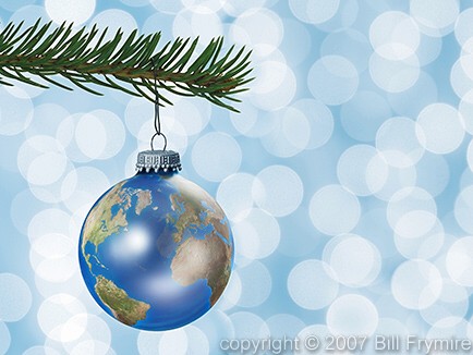 Earth Globe Christmas Ornament