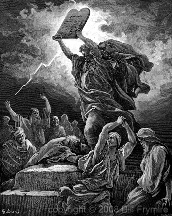 Gustave Dore illustration of Moses and the table of laws