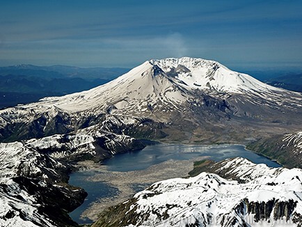 aerial view of Mt. St. Helens Volcano