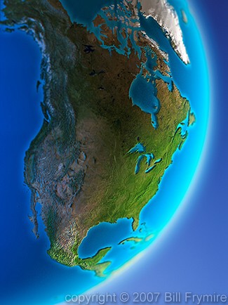 relief globe North America