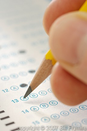 Close Up of SAT Test