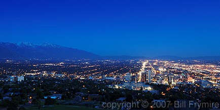 Salt Lake City skyline at night Utah
