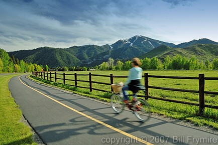 bike rider in summer near SunValley