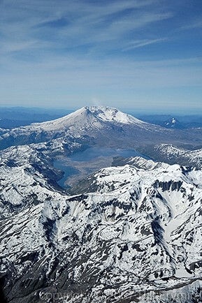 aerial view of Mount Saint Helens volcano
