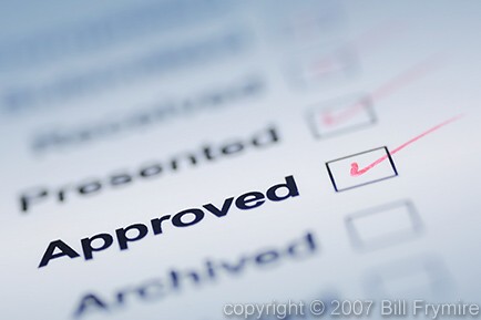 close-up of an approval check mark