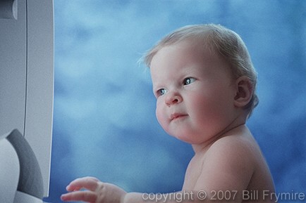 baby at computer