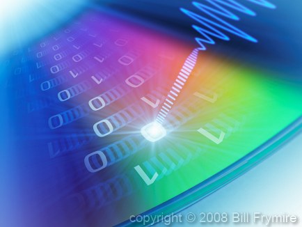 Binary codes on compact disc with wave pattern