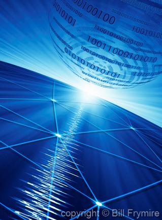 waveform on horizon with binary code