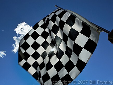 waving checkered race flag