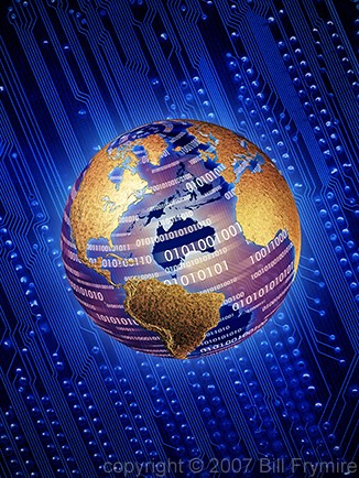 golden digital globe