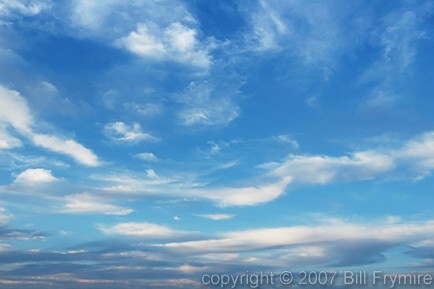 blue sky cirrus clouds sunset