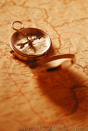 compass on map