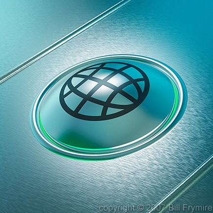 internet button with globe icon