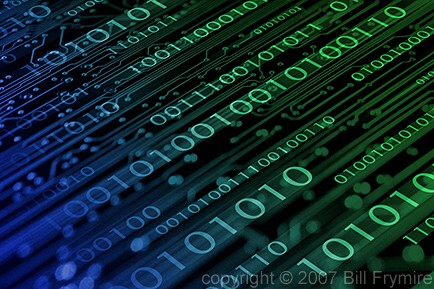 binary code on circuit board