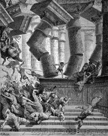 Gustave Dore illustration of the death of Samson