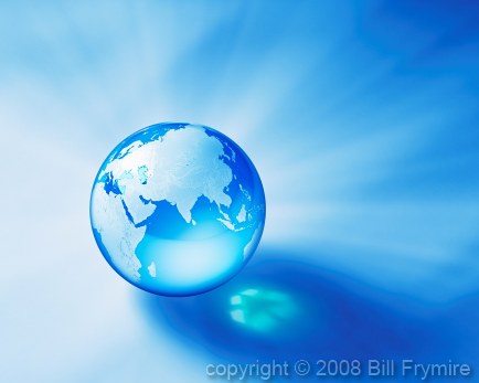 Asia prominent on globe recycle icon in shadow