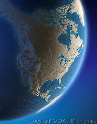 relief globe of North America