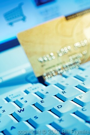 credit card with computer online shopping