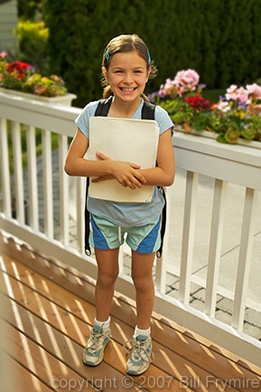 Young girl ready for school