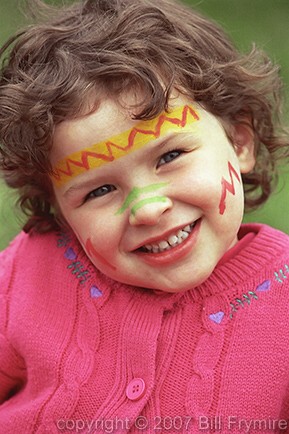 Young girl with face paint