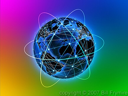 colorful networked earth