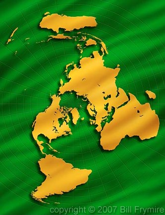 gold world map on green