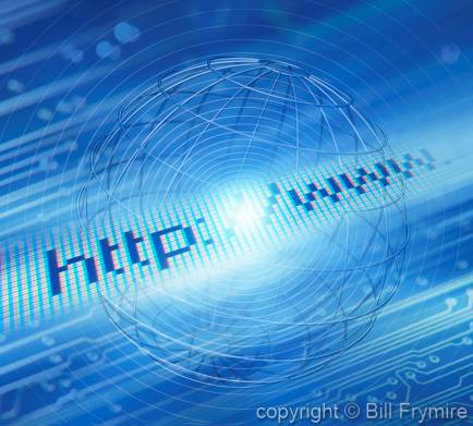 Internet url with wire globe and circuit board.