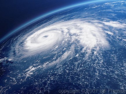 hurricane or typhoon from space