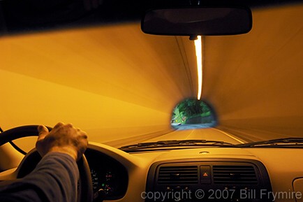 driving vehicle through tunnel