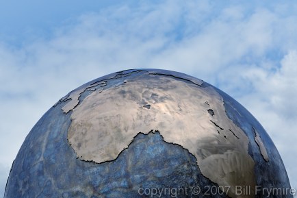 Metal globe showing Africa