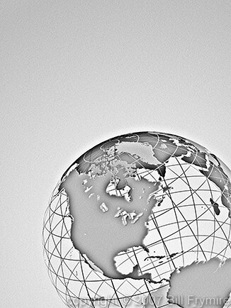 black and white wire globe