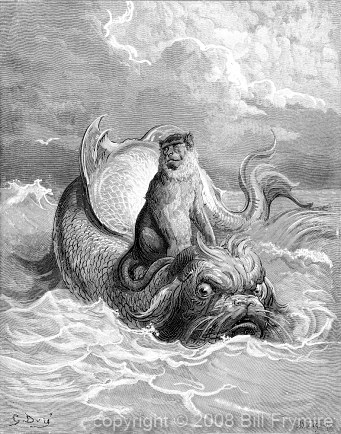 Gustave Dore illustration the monkey and the dolphin