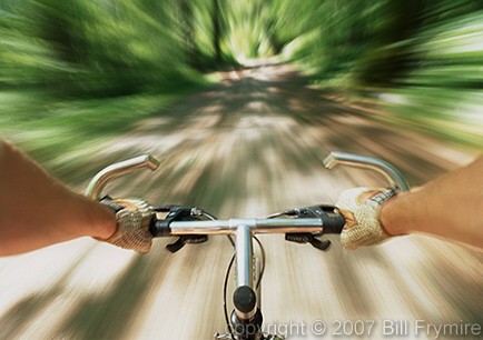 mountain biking rider view