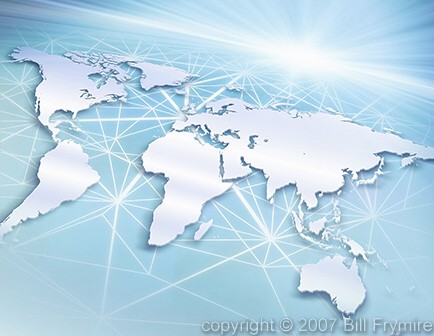 World map, close-up