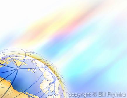 Colorful world globe with connecting network lines
