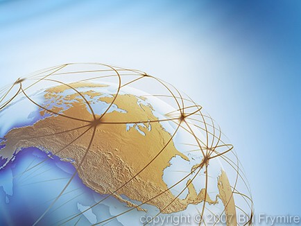 networked world globe North America