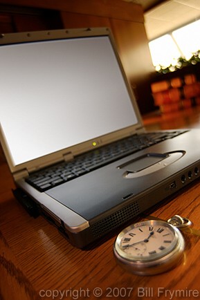 laptop computer with watch