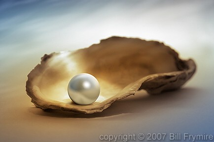 pearl in oyster shell