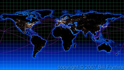 World Population  on Flat World Population Map