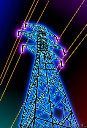 power lines in tower
