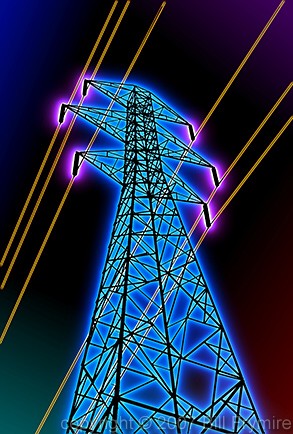 power lines in tower